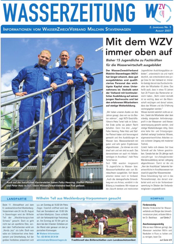 Wasserzeitung 03/2007 » WasserZweckVerband­ Malchin Stavenhagen